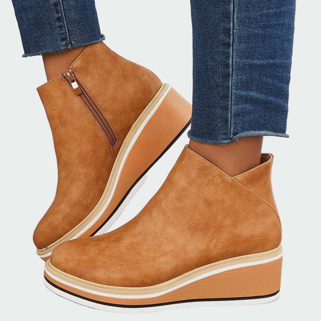 Ortopedické kožené boty Hnědá