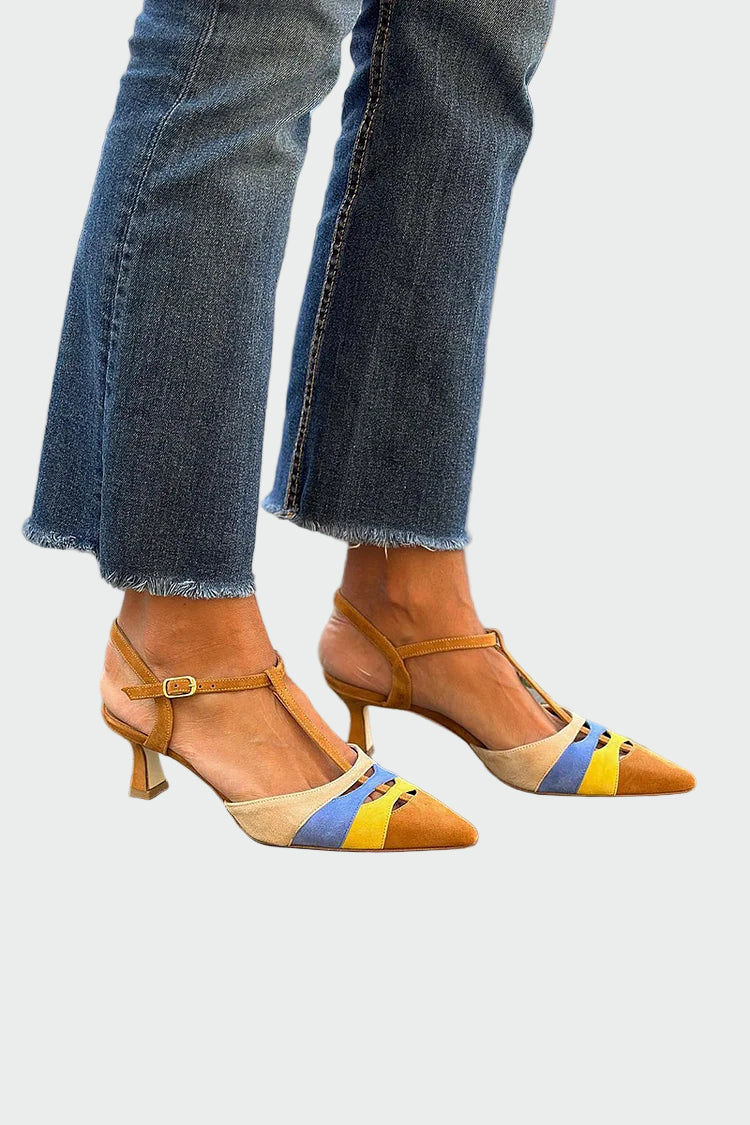 Magdaléna Sofistikovaná Nízké Kožené Podpatky Přezkou 43