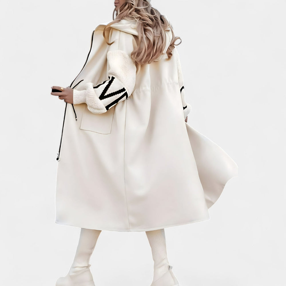 Jana – Kabátový cardigan s kapucí Bílá