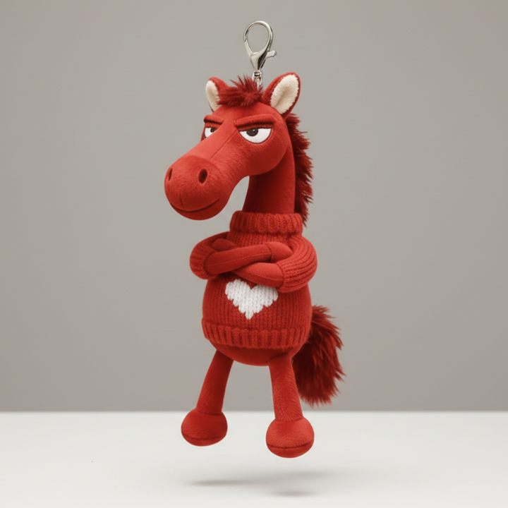 Drzý kůň - Červená Přívěsek na klíče
