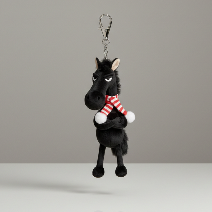 Drzý kůň - Černá a červená Přívěsek na klíče
