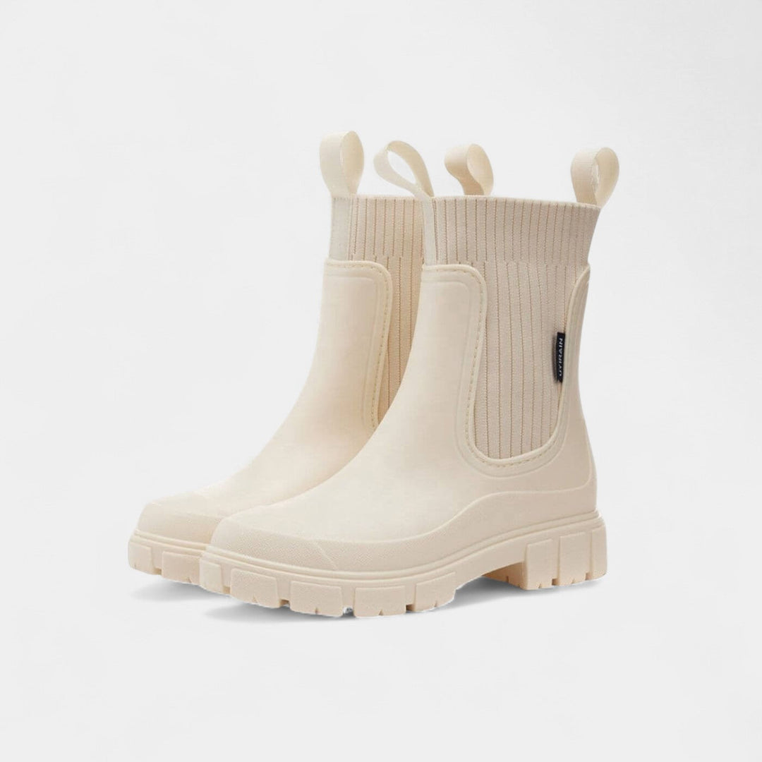 Luna – Stylové nepromokavé boty Krémová