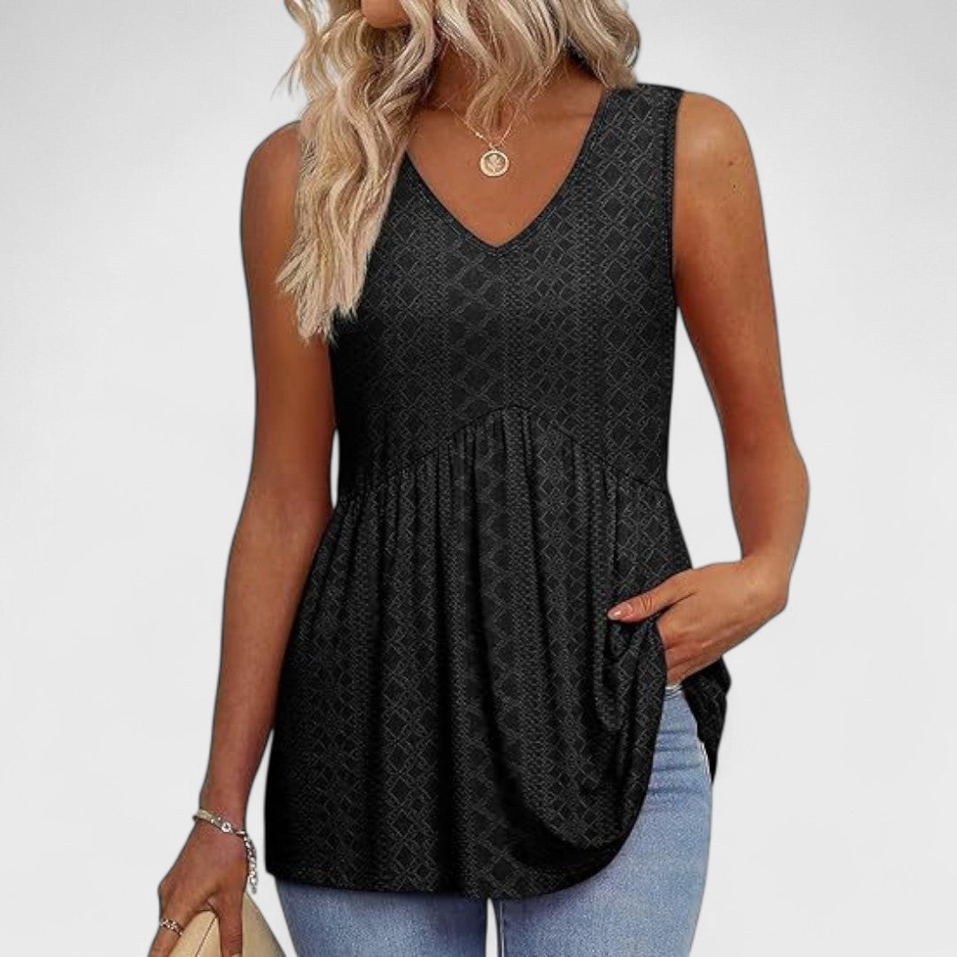 Elenor - Elegantní Casual Denní Top Černá