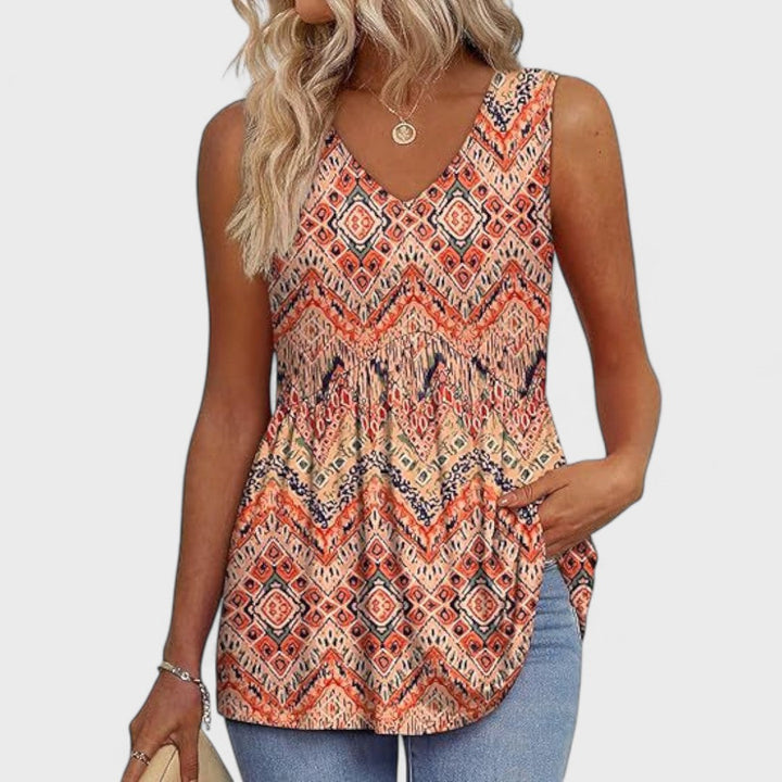 Elenor - Elegantní Casual Denní Top Oranžová