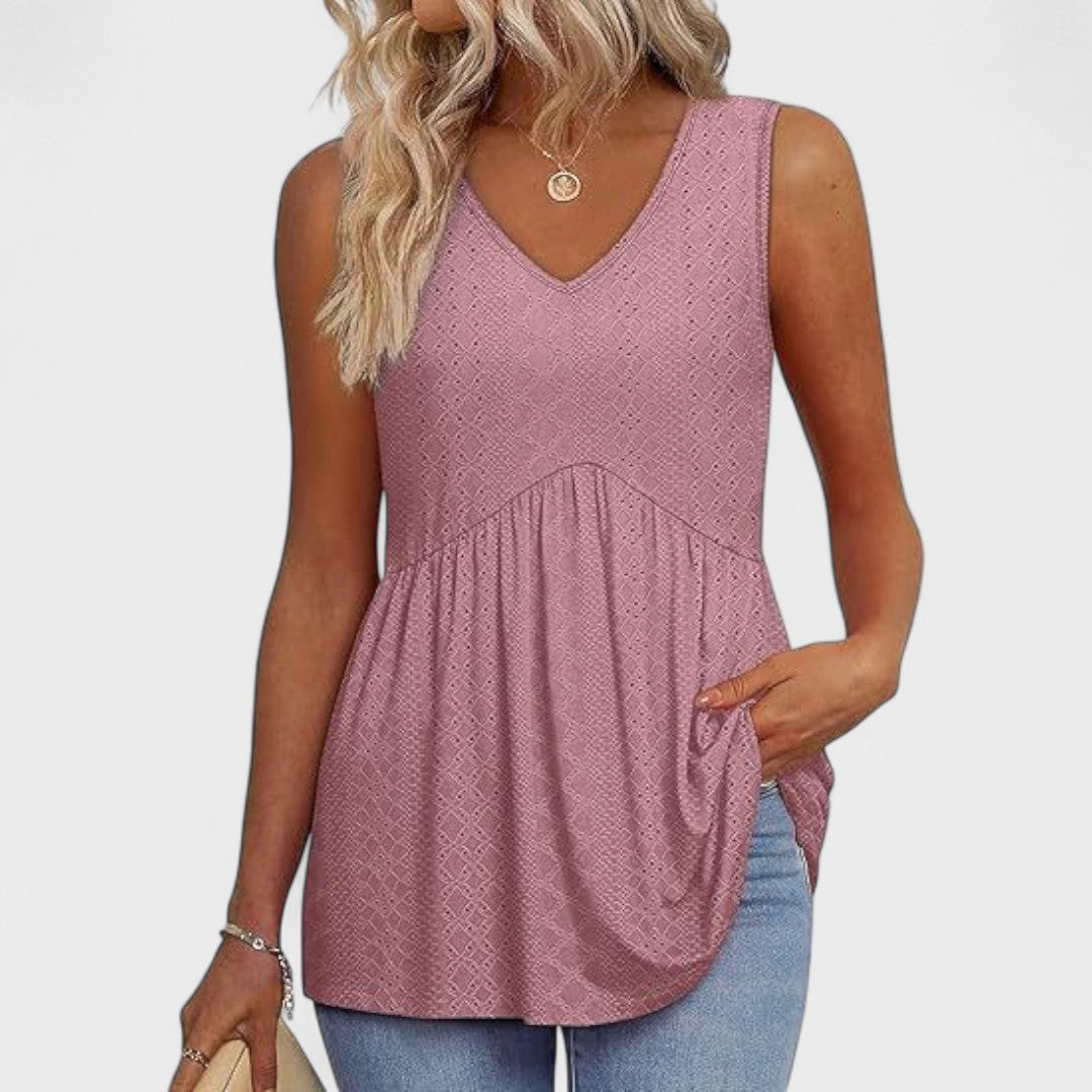 Elenor - Elegantní Casual Denní Top Světle růžová