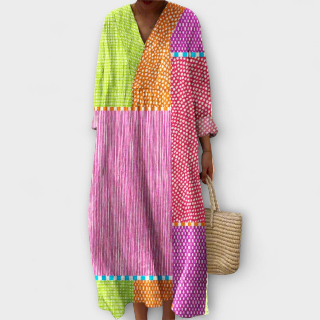 Květen - Stylové geometrické šaty 3XL