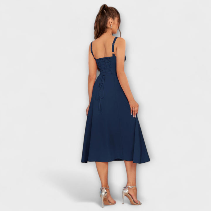 Naděje - Růžový top šaty s detailem rozparku