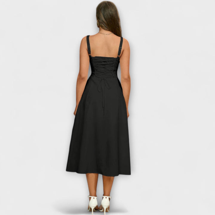 Naděje - Růžový top šaty s detailem rozparku