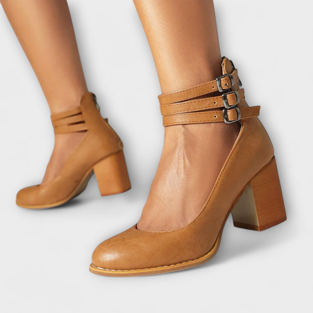 Magdaléna Elegantní Kotníkové Vysoké Podpatky Popruhem