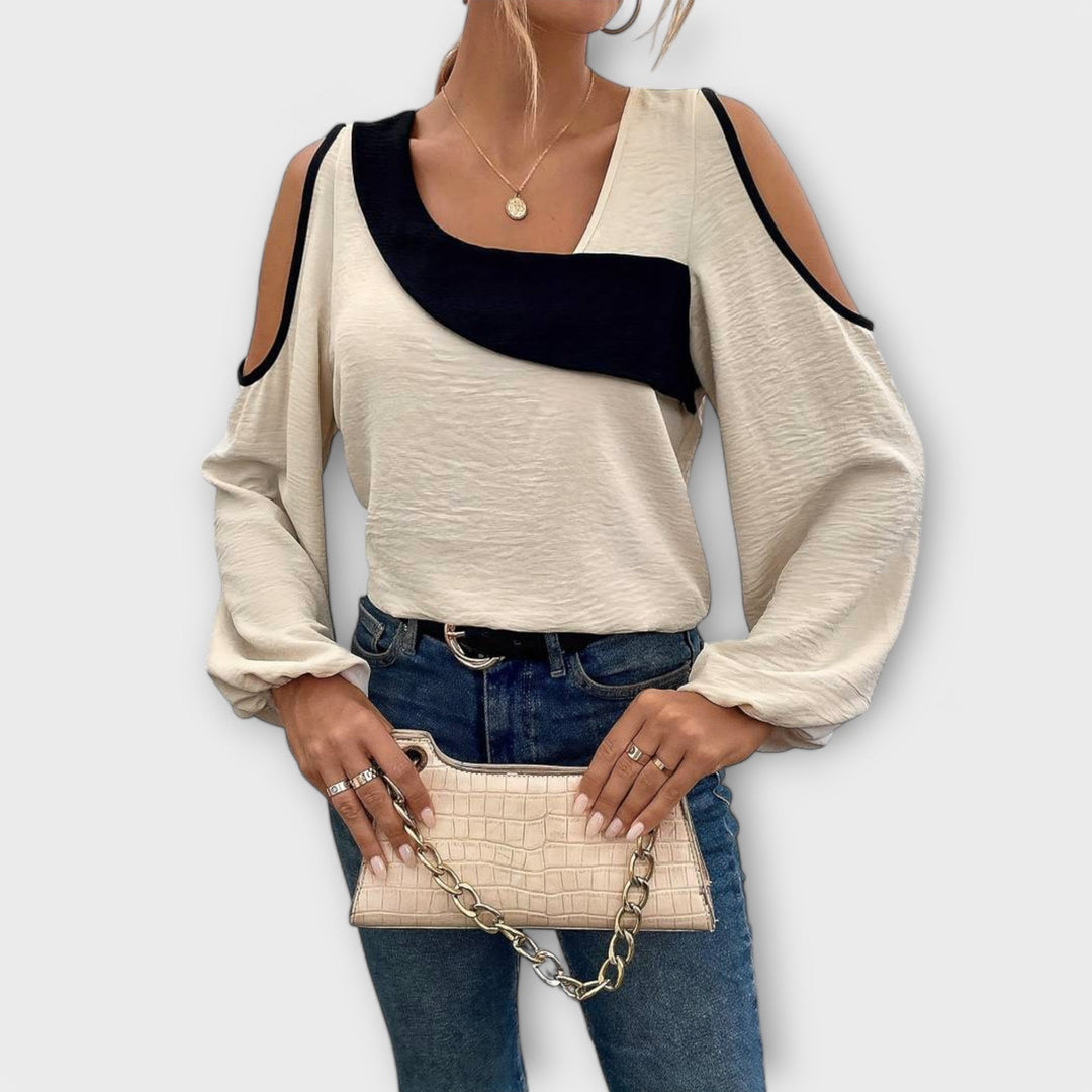 Scarlett - Blůza s čtvercovým výstřihem Meruňková