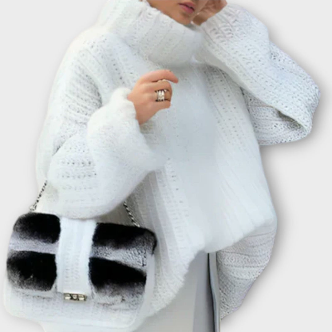 Paulina - Měkká dámská mikina s kapucí a dlouhým rukávem Bílá