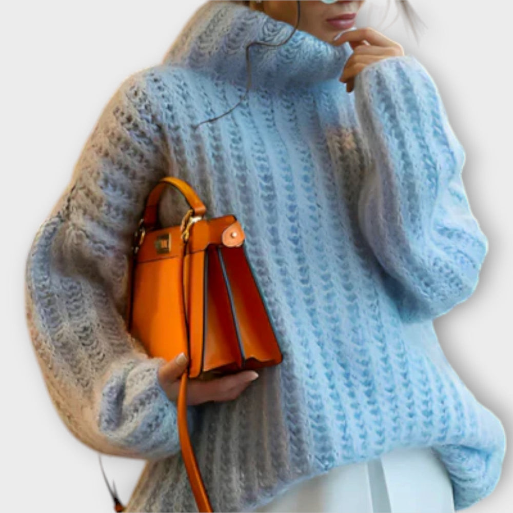 Paulina - Měkká dámská mikina s kapucí a dlouhým rukávem Světle modrá