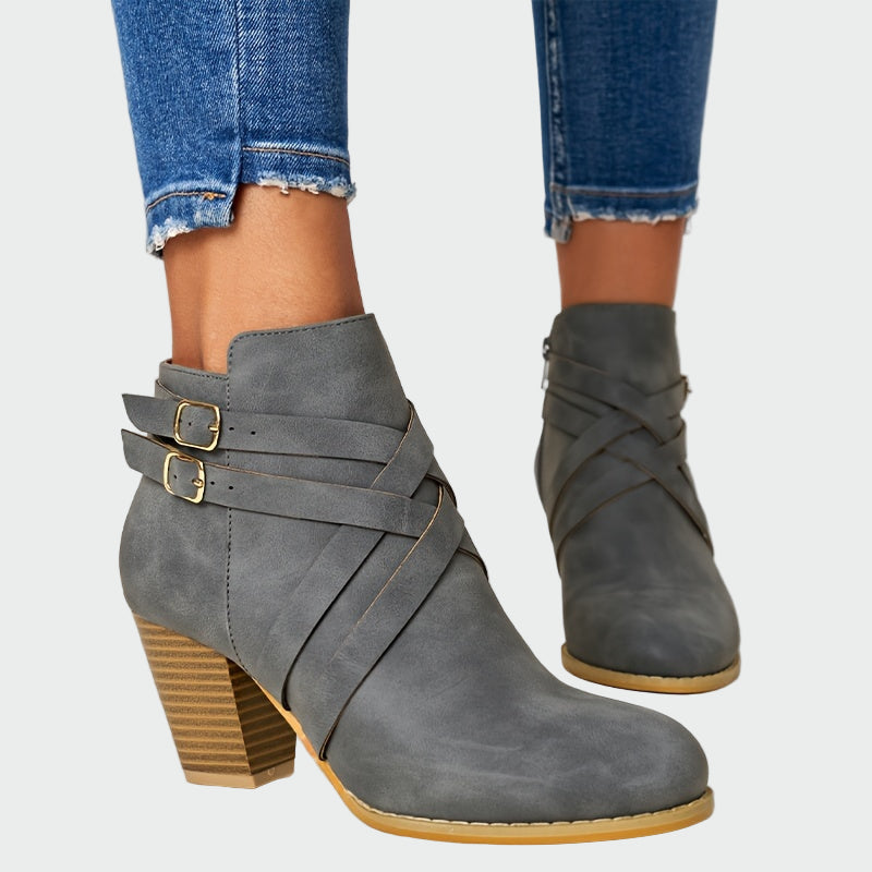 Ortopedické kožené boty Šedá