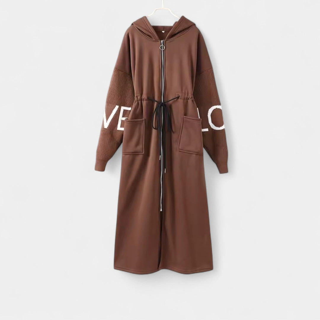 Jana – Kabátový cardigan s kapucí Hnědá